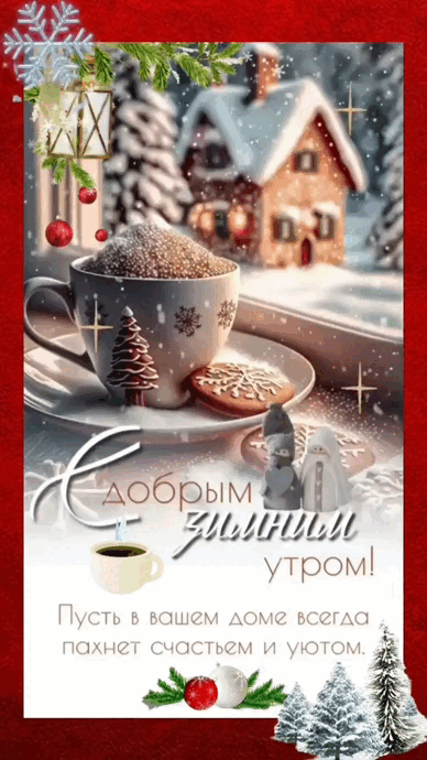 Гифки с Добрым зимним утром красивые и новые. Красивые гифки с Добрым зимним утром