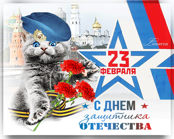 Красивые открытки с 23 февраля . Открытки с анимацией на 23 февраля (гифки)