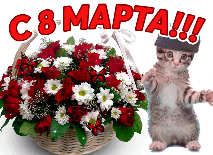 Красивые и прикольные гифки с 8 Марта. Прикольные гифки с 8 марта