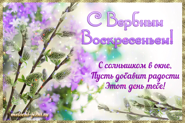 70+ открыток с Вербным Воскресеньем. Красивые гифки С Вербным Воскресеньем