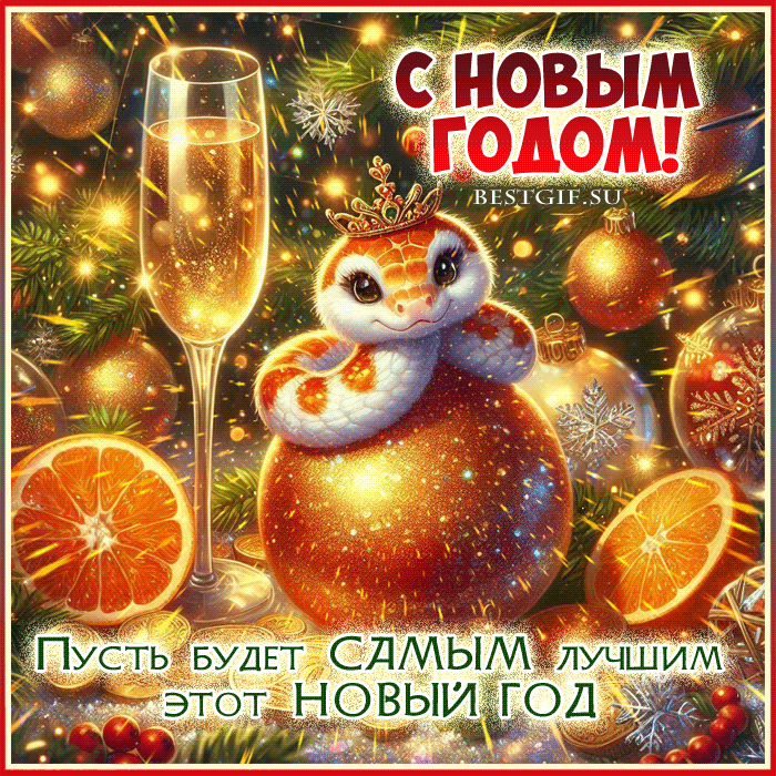 Открытки с Новым годом 2025. Мерцающие открытки с Новым годом