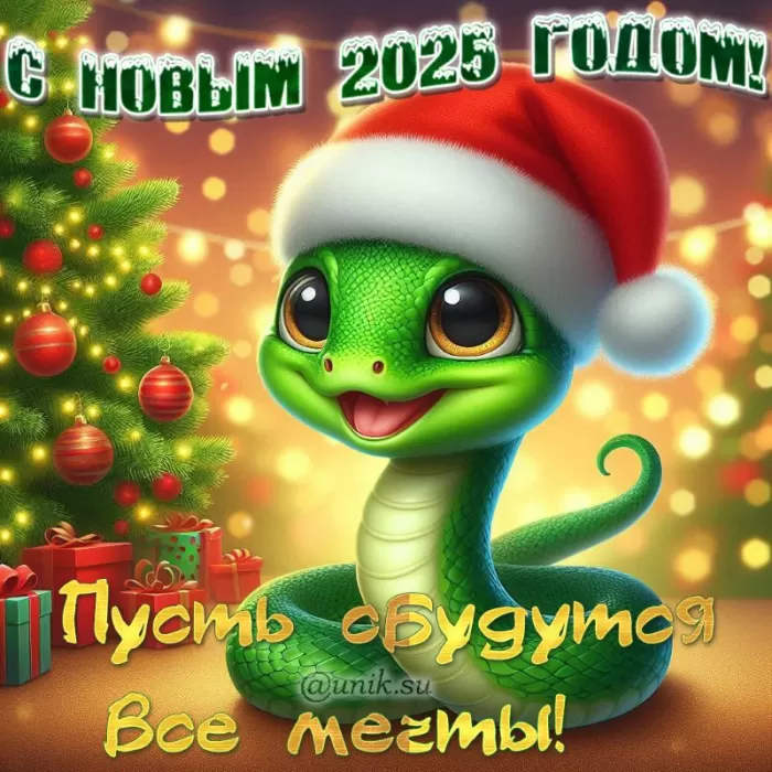 Новогодние картинки со Змеей. Новогодние картинки со Змеей 2025