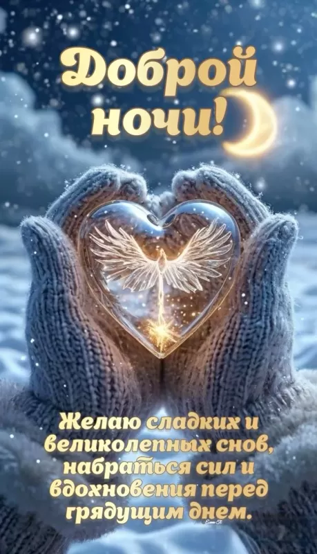 Зимние картинки Спокойной ночи. Зимние картинки Спокойной ночи прикольные
