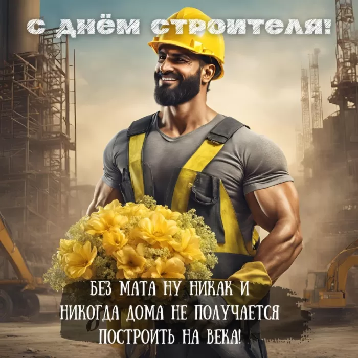 Картинки с Днем строителя красивые и прикольные. Красивые открытки на День строителя 2025