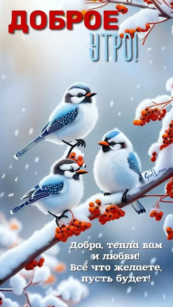 Зимние картинки Доброе утро (50 открыток). Зимние открытки Доброе утро
