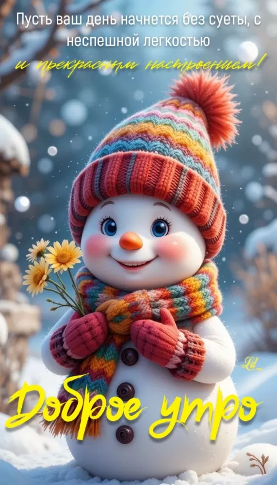 Зимние картинки Доброе утро (50 открыток). Зимние открытки Доброе утро (со снеговиками)