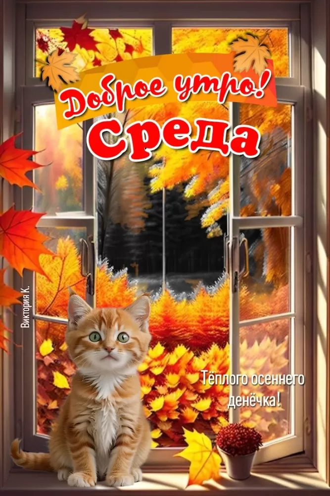 Красивые картинки Доброе утро среды. Осенние картинки Доброе утро среды