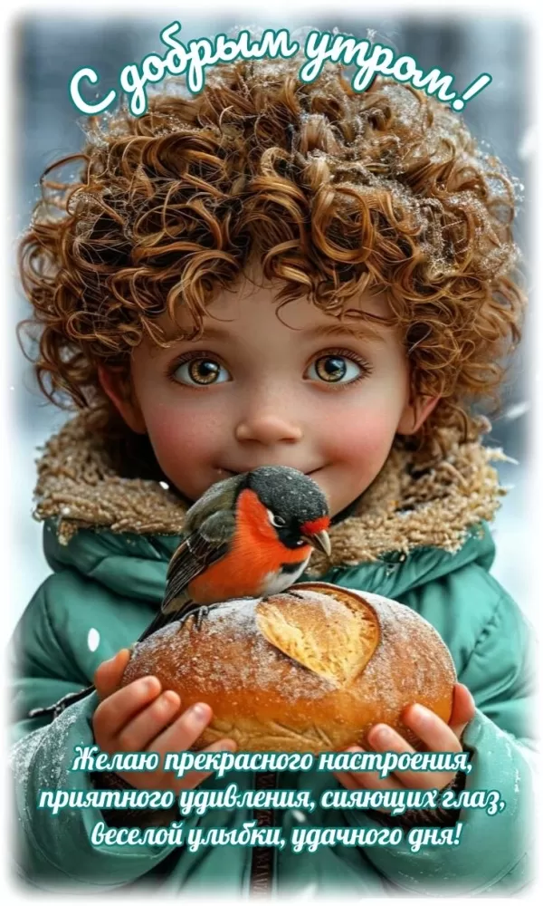 Зимние картинки Доброе утро (50 открыток). Доброе утро - открытки зимние, позитивные