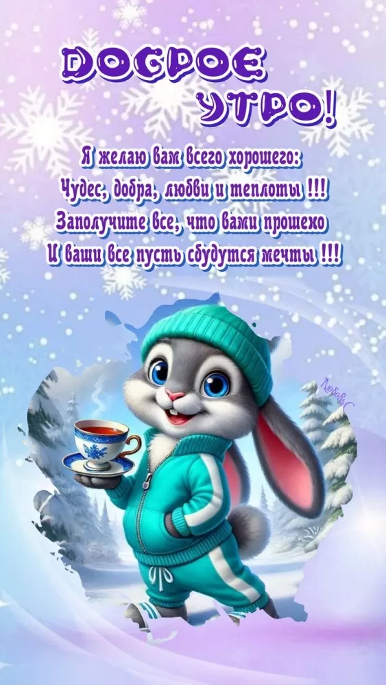 Зимние картинки Доброе утро (50 открыток). Доброе утро - открытки зимние, позитивные