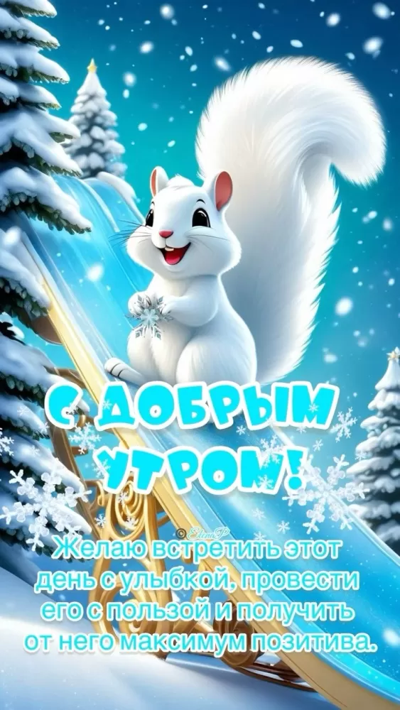 Зимние картинки Доброе утро (50 открыток). Доброе утро - открытки зимние, позитивные