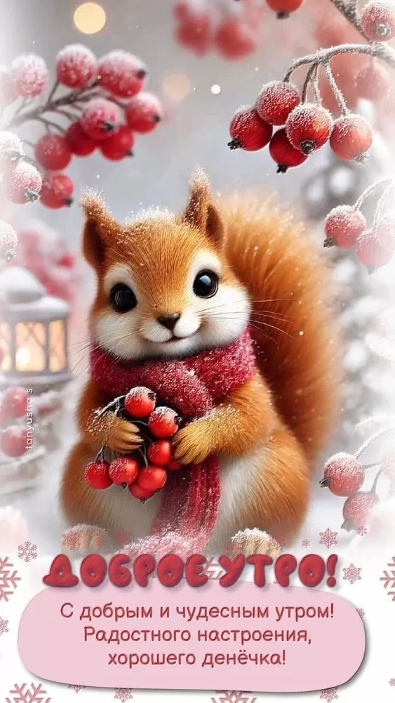 Зимние картинки Доброе утро (50 открыток). Зимние открытки Доброе утро