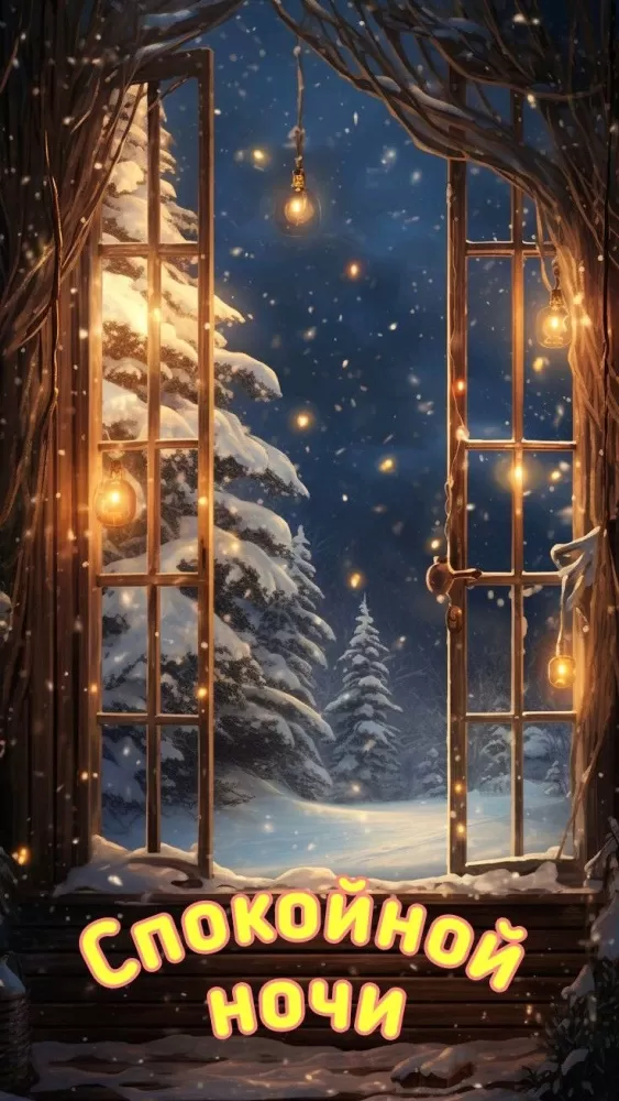 Красивые зимние картинки Доброй ночи. Красивые зимние картинки Доброй ночи