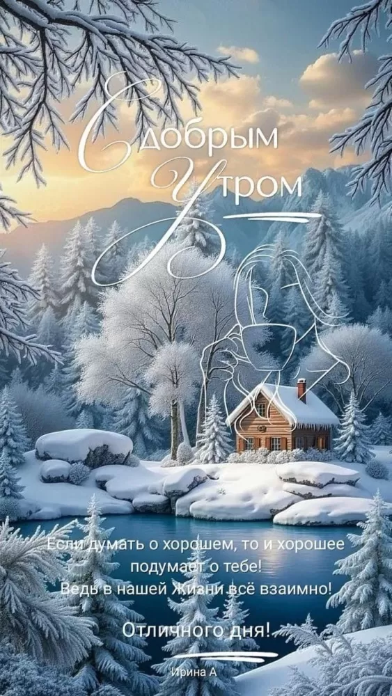 Зимние картинки Доброе утро (50 открыток). Зимние открытки Доброе утро