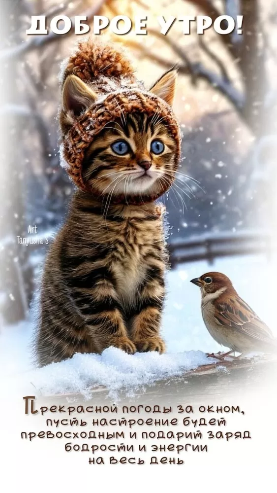 Зимние картинки Доброе утро (50 открыток). Доброе утро - открытки зимние, позитивные
