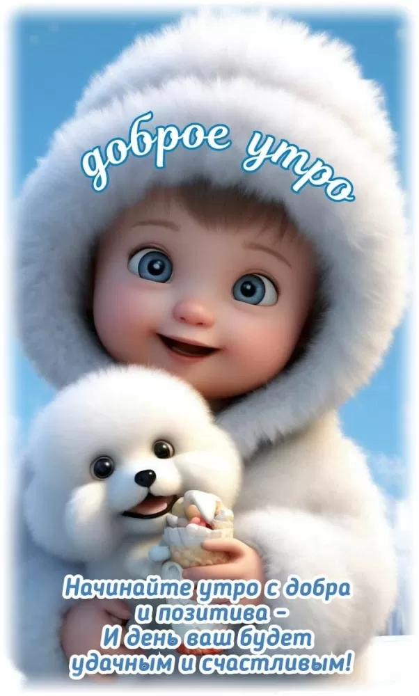 Зимние картинки Доброе утро (50 открыток). Доброе утро - открытки зимние, позитивные