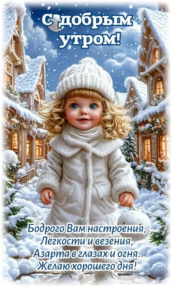 Зимние картинки Доброе утро (50 открыток). Доброе утро - открытки зимние, позитивные