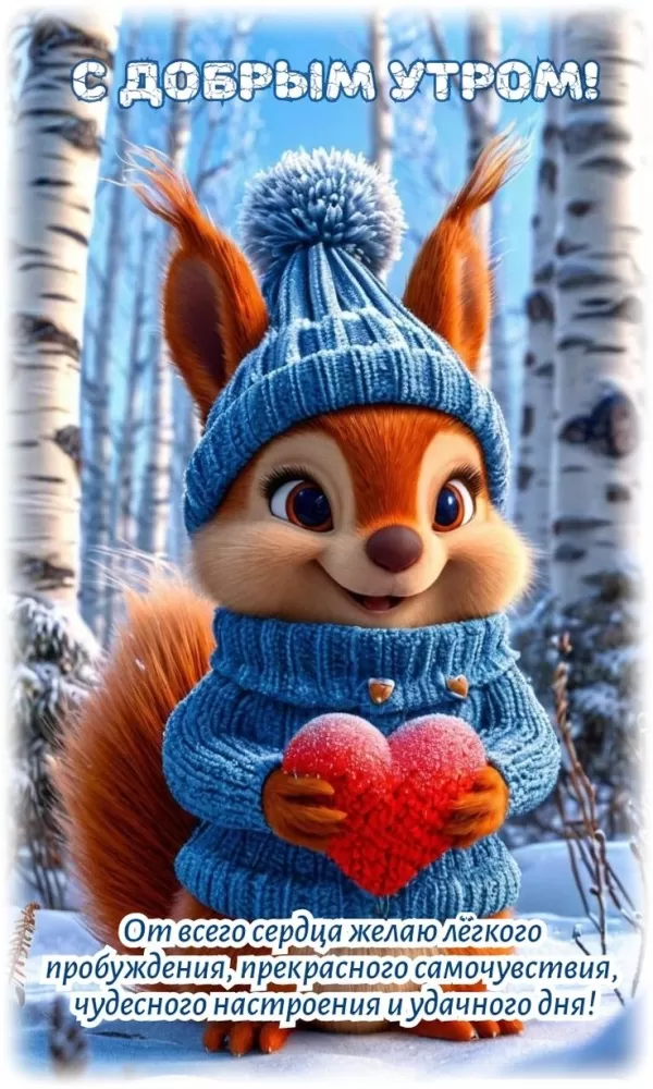 Зимние картинки Доброе утро (50 открыток). Доброе утро - открытки зимние, позитивные