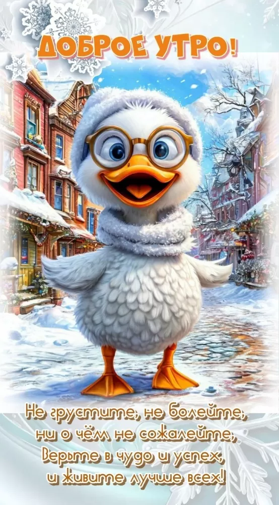 Зимние картинки Доброе утро (50 открыток). Доброе утро - открытки зимние, позитивные