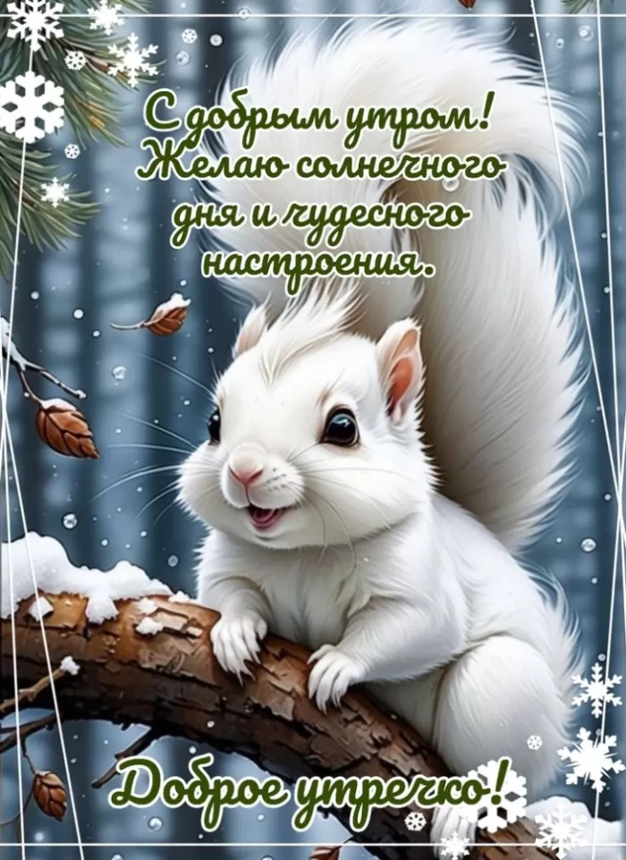 Зимние картинки Доброе утро (50 открыток). Доброе утро - открытки зимние, позитивные